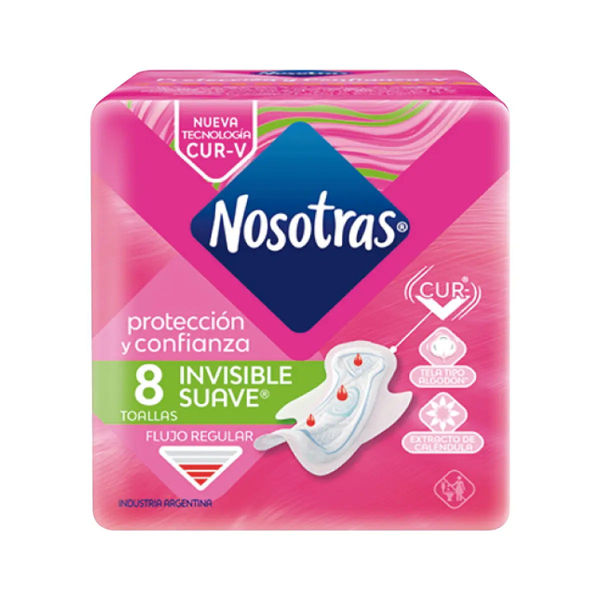 NOSOTRAS TOALLITAS FEMENINAS X8U INVISIBLE NATURAL
