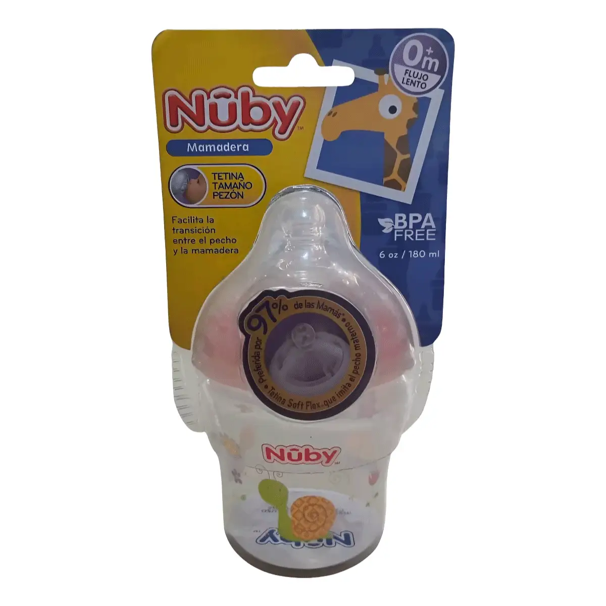 NUBY MAMADERA DE COLORES X180ML 