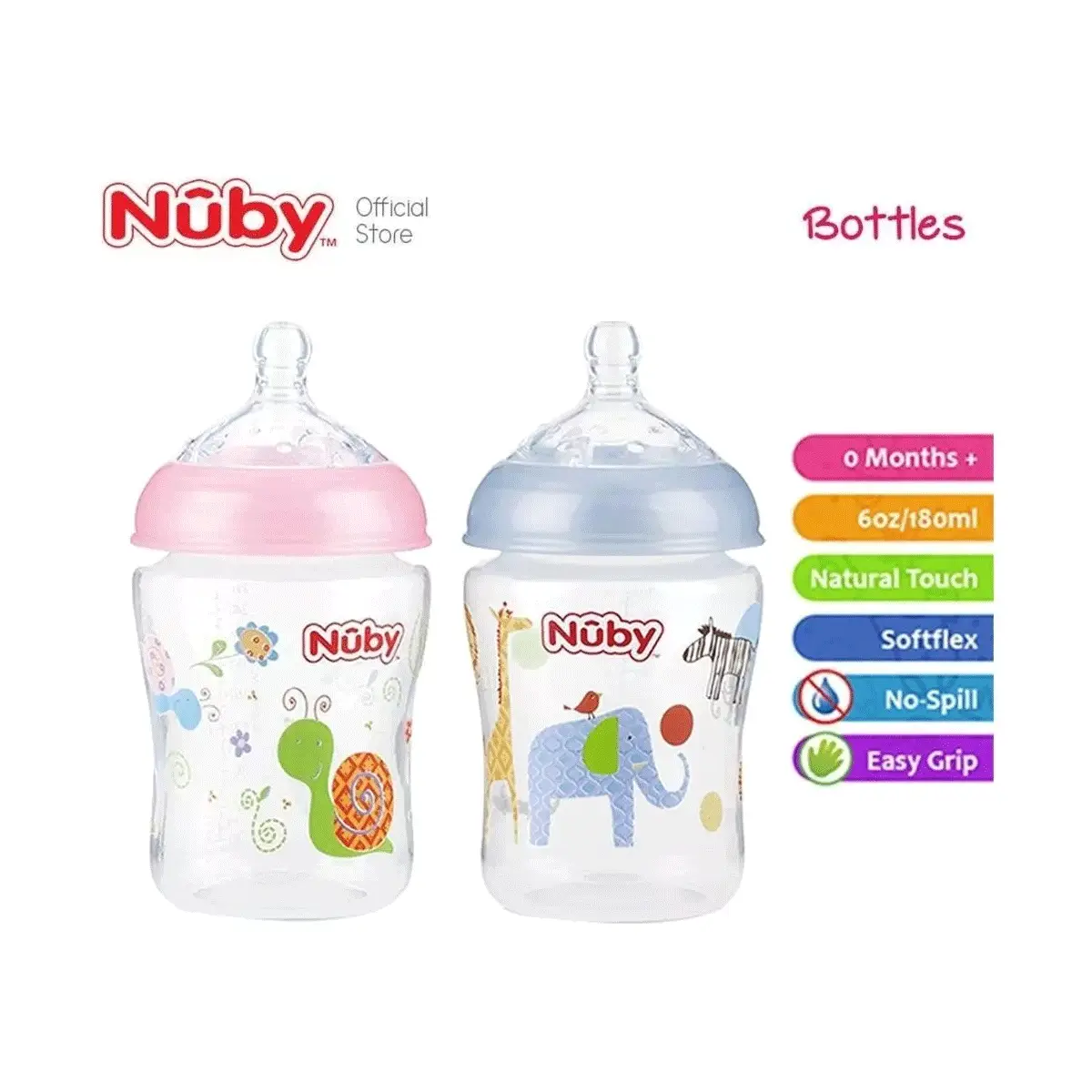 NUBY MAMADERA DE COLORES X180ML 