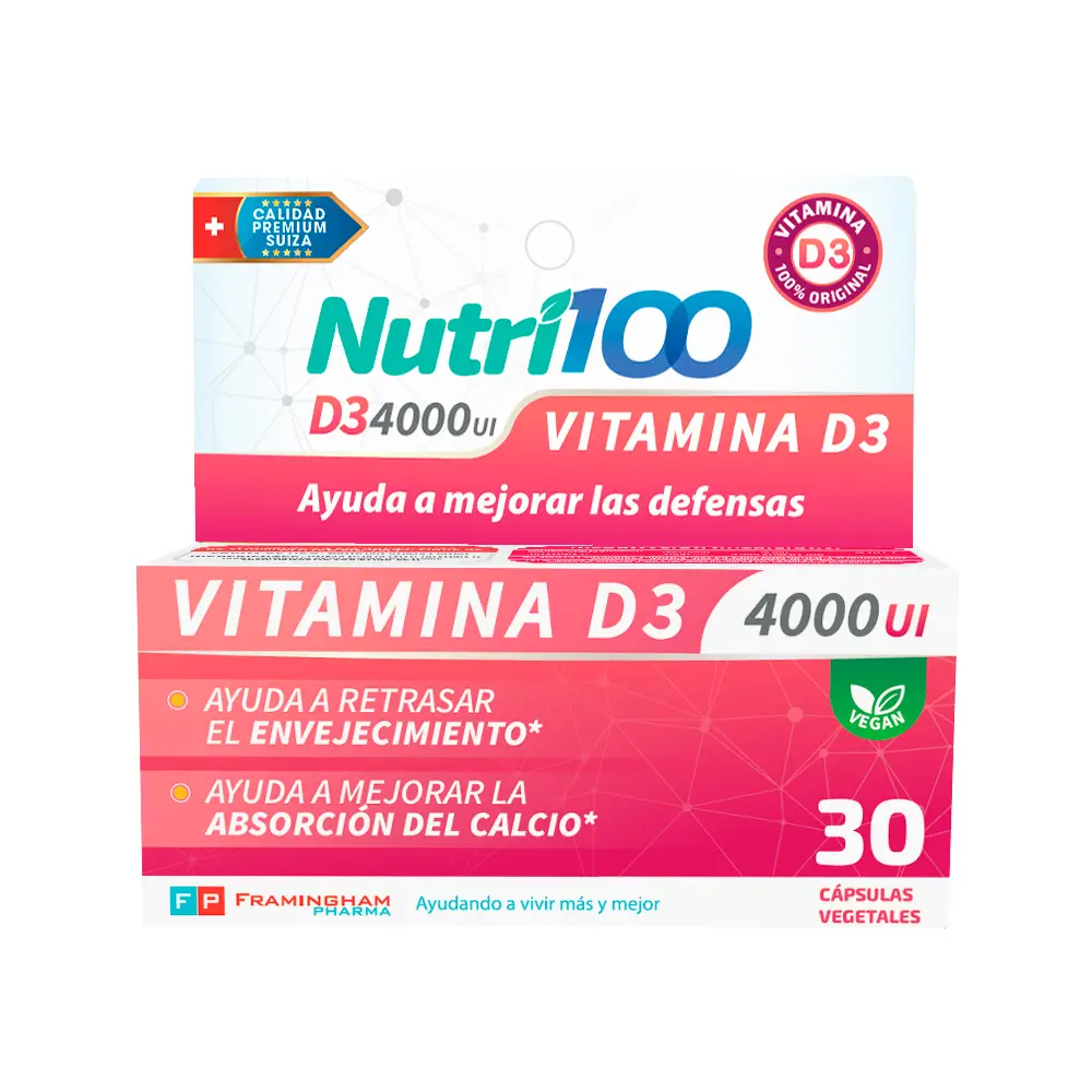 NUTRI100 SUPLEMENTO DIETARIO VITAMINA D3 400UI X30CAP. 