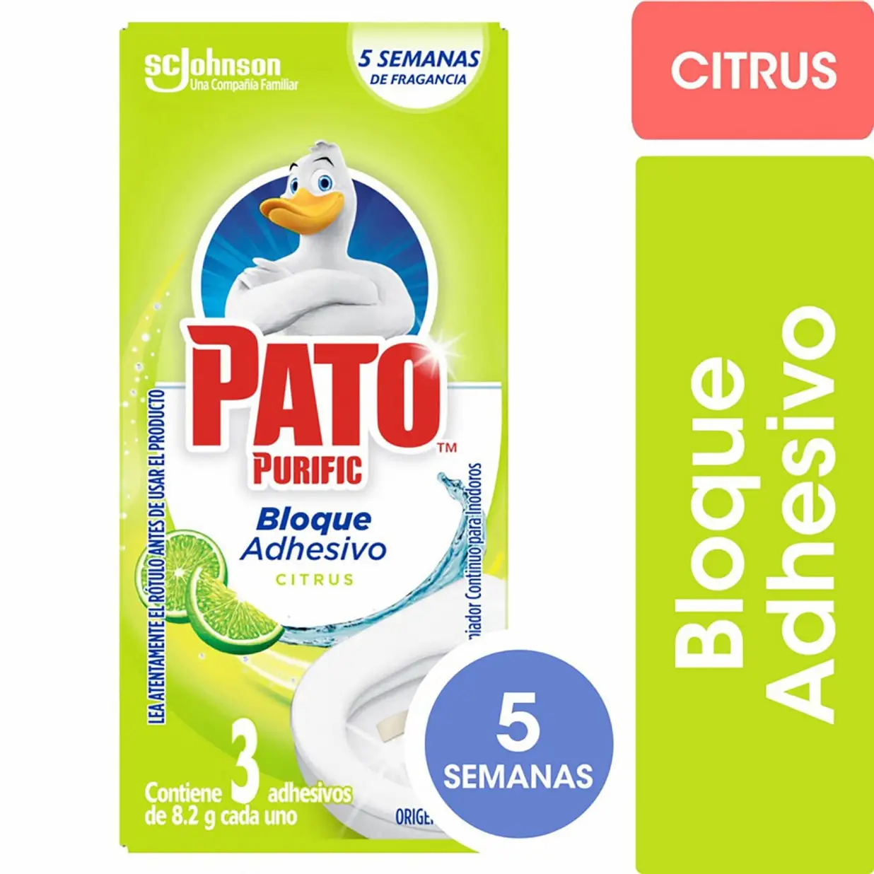 PATO PURIFIC BLOQUE ADHESIVO CITRUS X3U