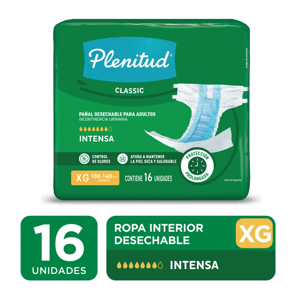 PLENITUD CLASICC PAÑALES DESECHABLES INTENSA T.XG X16U