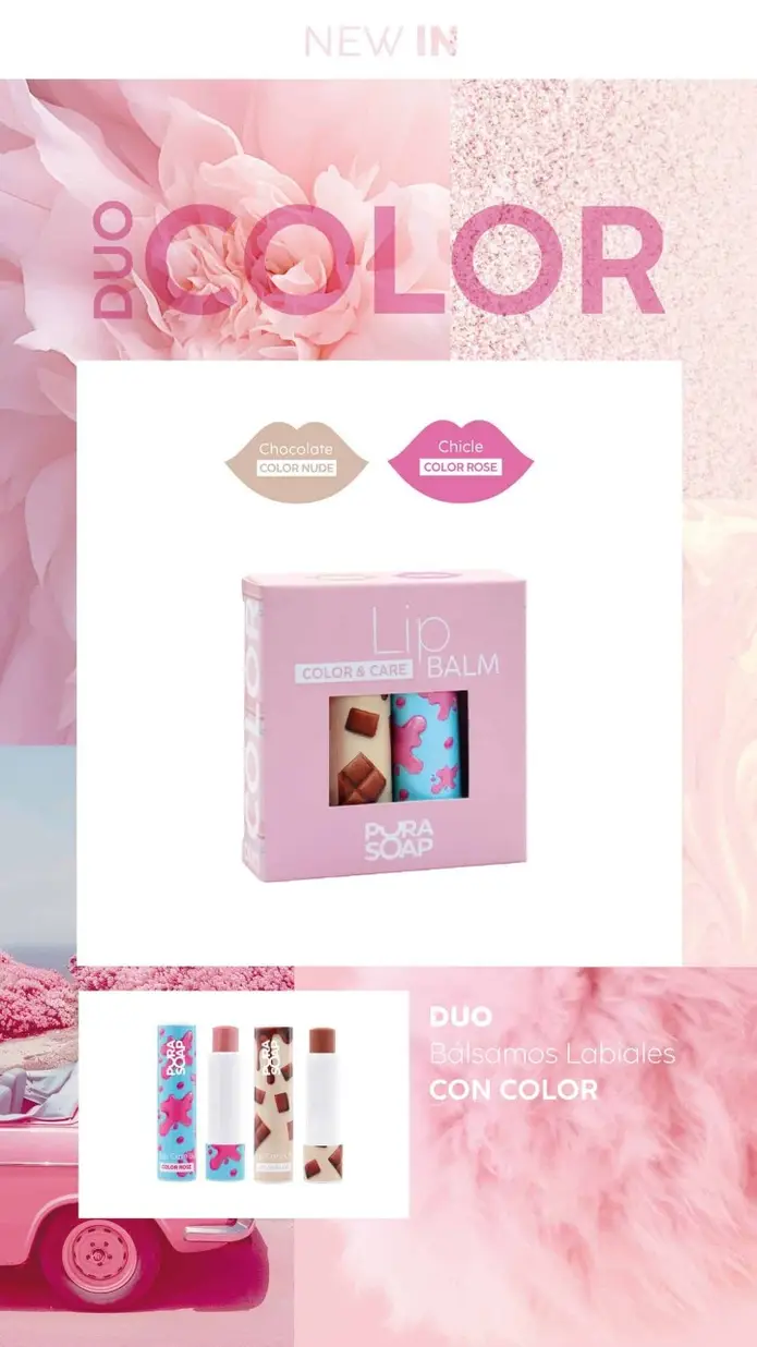 PURA SOAP BALSAMO LABIAL DUO CHICLE + CHOCOLATE