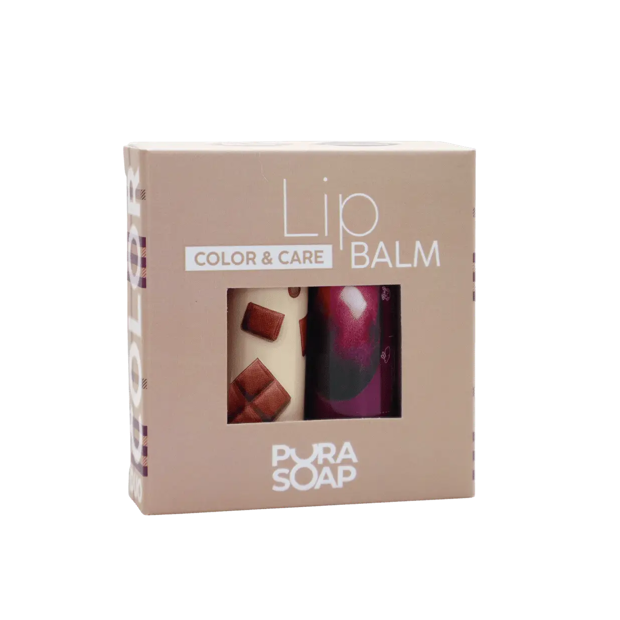 PURA SOAP BALSAMO LABIAL DUO CHOCOLATE + UVA