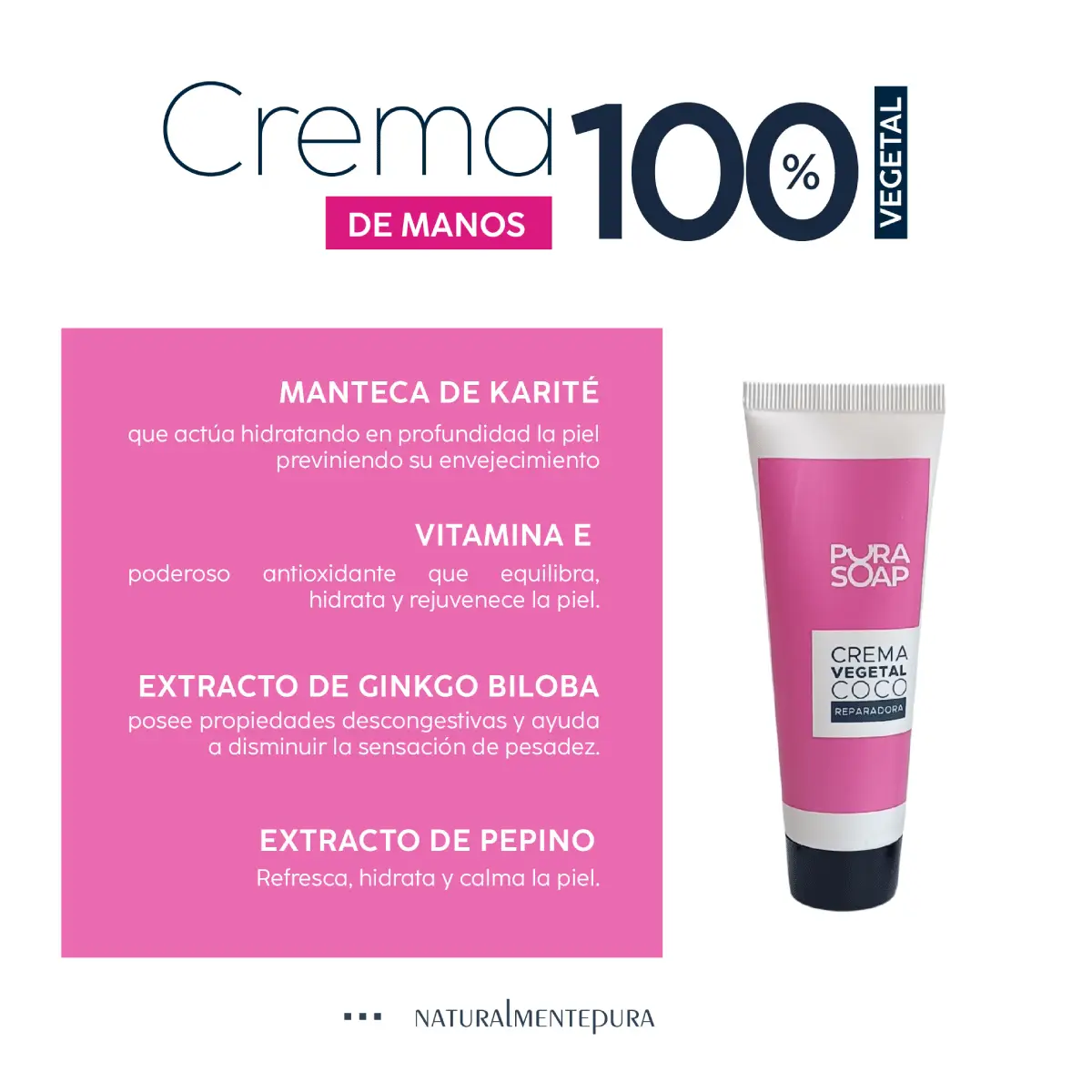 PURA SOAP CREMA DE MANOS DE COCO X40G 