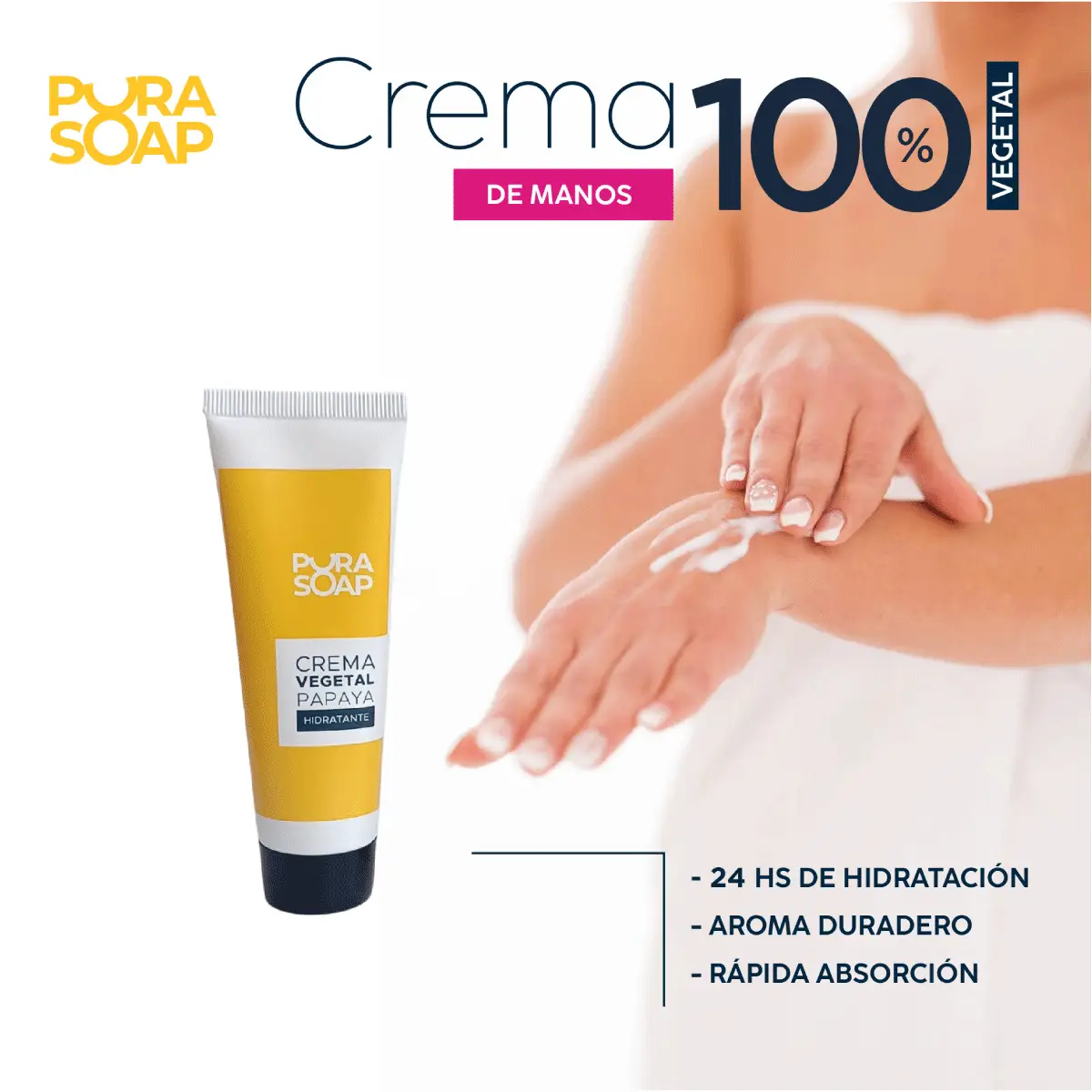 PURA SOAP CREMA PARA MANOS DE PAPAYA X40 ML.