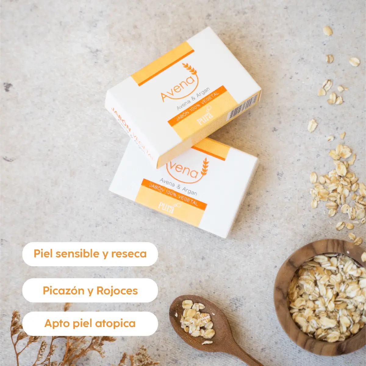 PURA SOAP JABON VEGANO AVENA ARGAN 