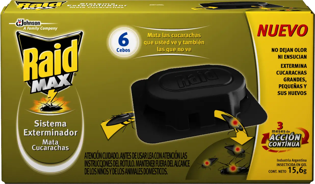 Raid 6 Cebos Cucarachas KIT 12 UNIDADES