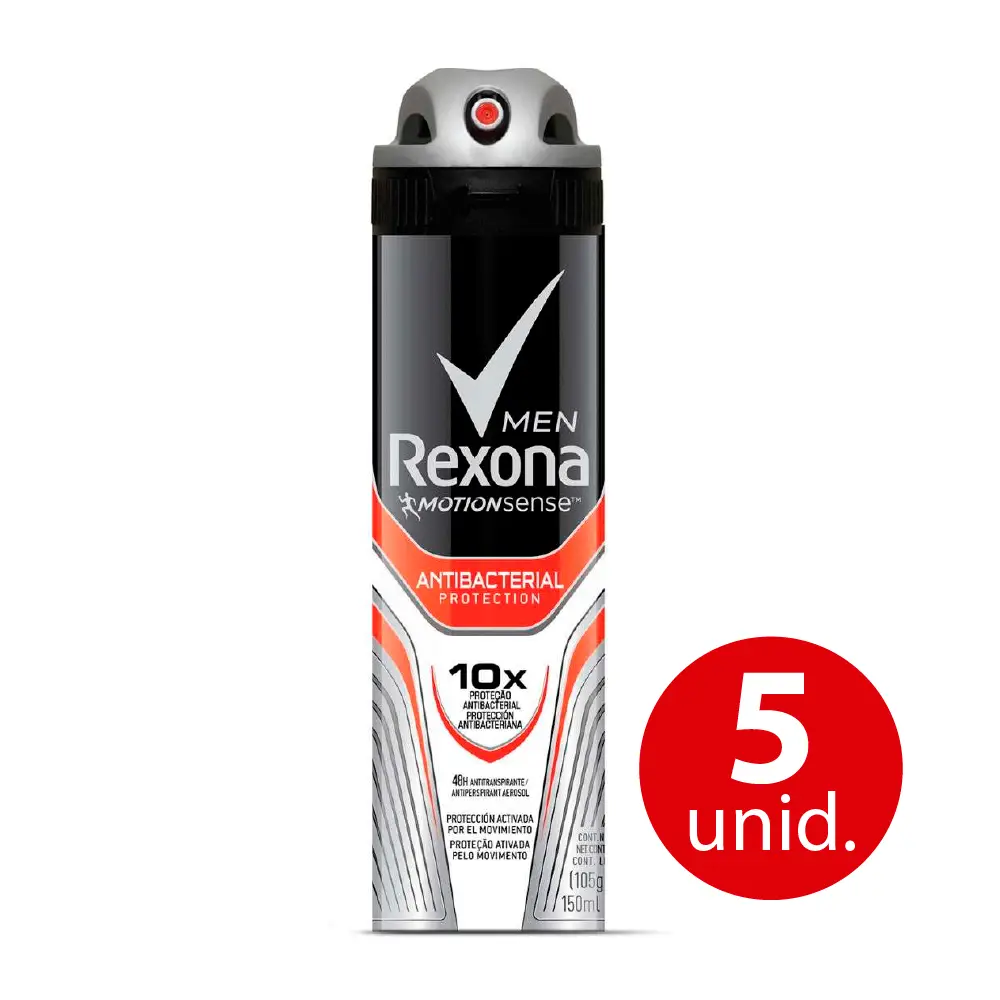 REXONA ANTI.X90 ANTIBACTERIAL HOMBRE $C KIT X 5U