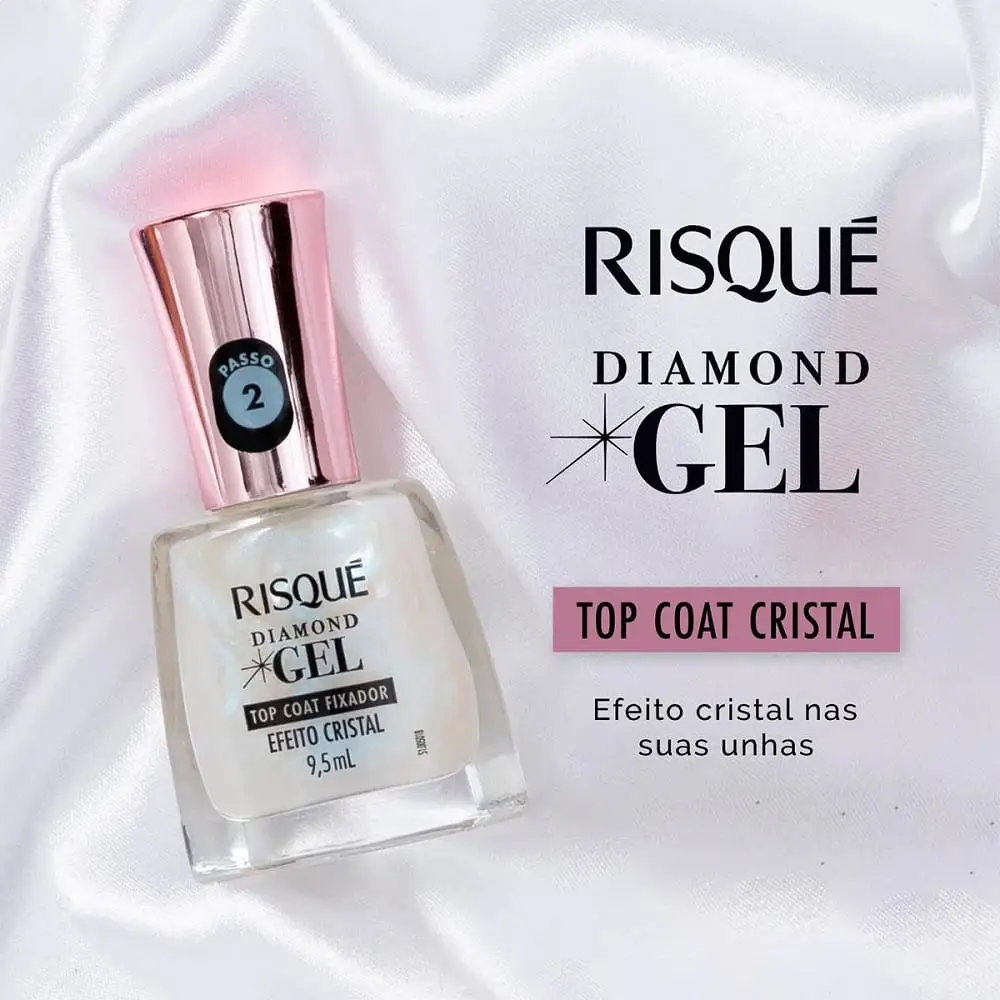 RISQUE ESMALTE GEL TOP COAT X 9,5 ML EFECTO CRISTAL
