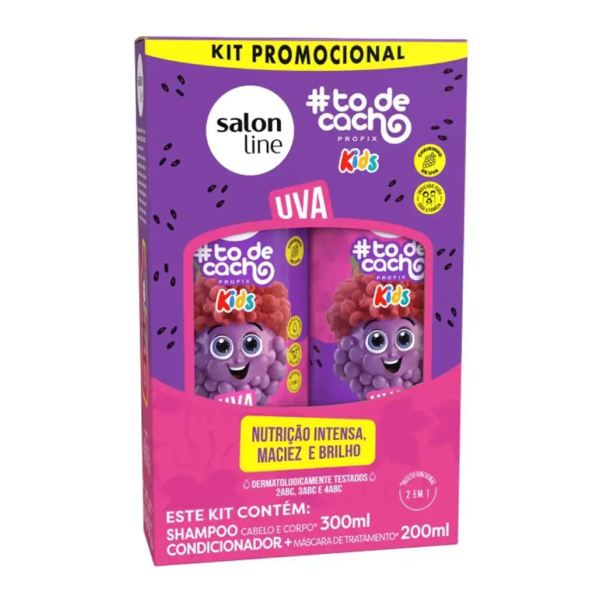 SALON LINE CACHOS KIT SHAMPOO + ACONDICIONADOR KIDS UVA 