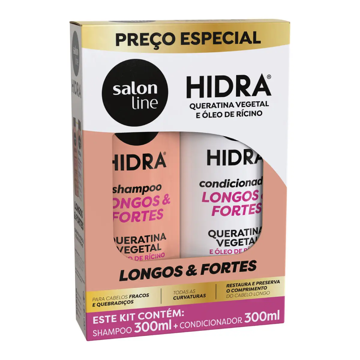 SALON LINE HIDRA KIT SHAMPOO + ACONDICIONADOR QUERATINA 