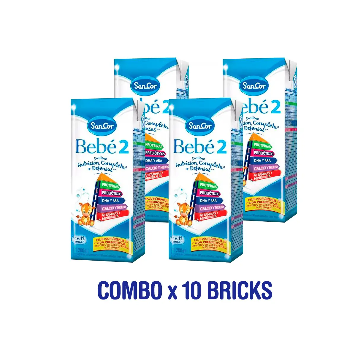 SANCOR BEBE 2 KIT 10 LECHES X200ML (6 A 12 MESES)