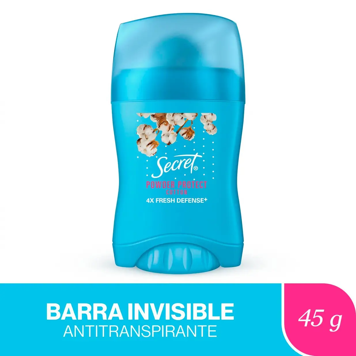 SECRET BARRA ANTITRANSPIRANTE POWDER PROTECT COTTON X45G