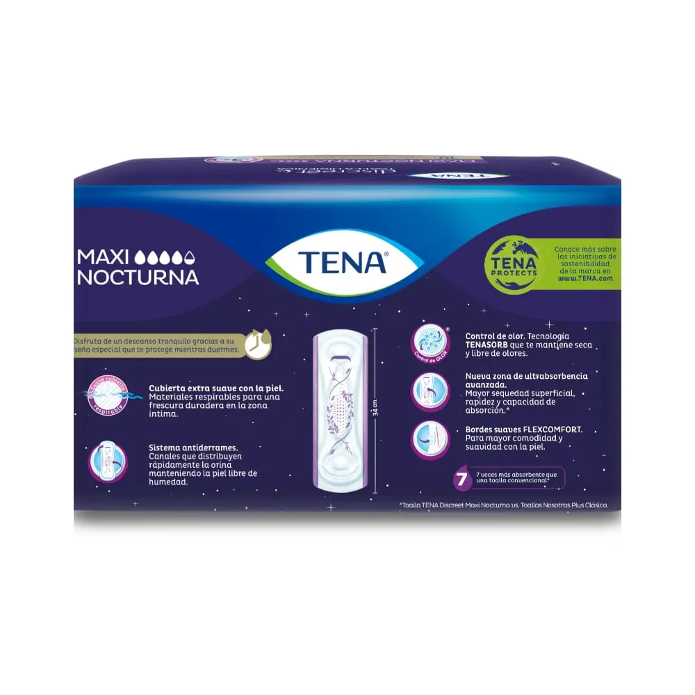 TENA DISCREET TOALLA HIGIENICA MAXI NIGHT X10U.