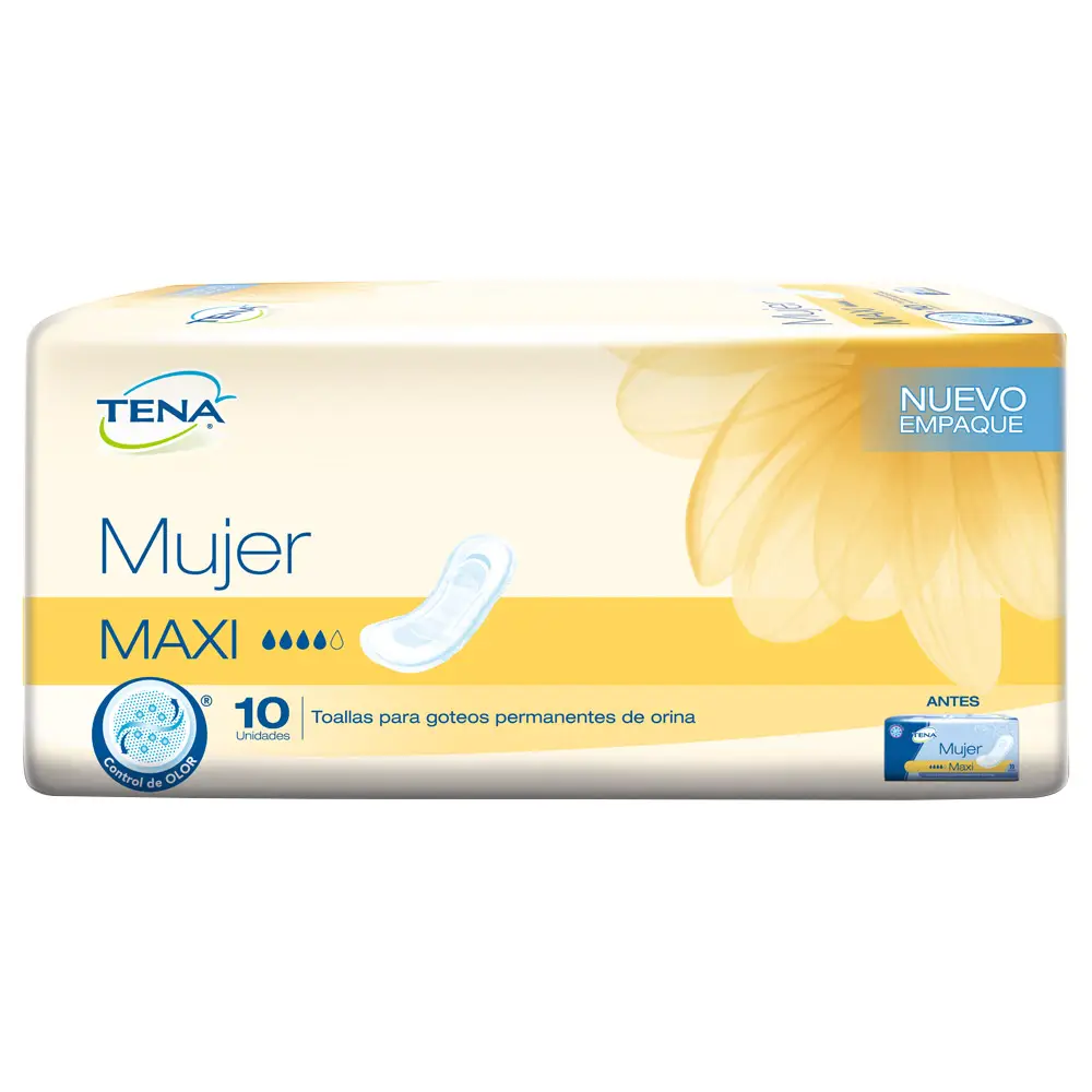 TENA MUJER 15 PAQUETES MAXI X10