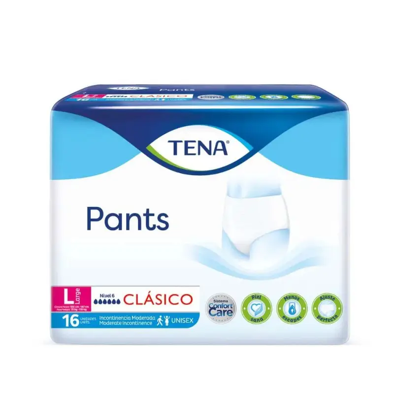 TENA PANTS CLASICO ROPA INTERIOR TALLE L X16 