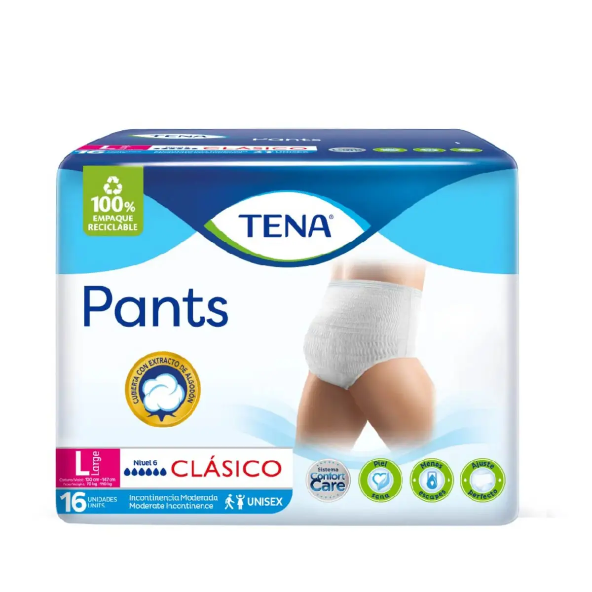 TENA PANTS CLASICO ROPA INTERIOR TALLE L X16 