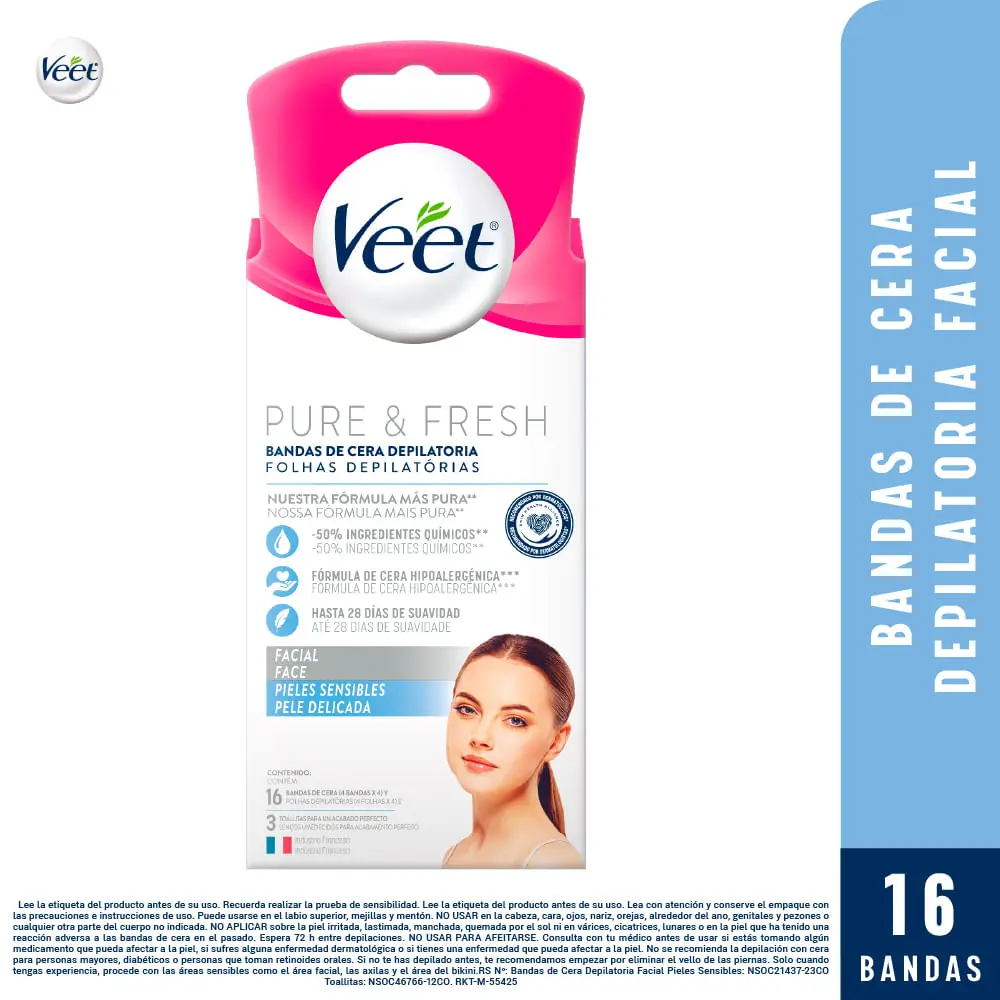 VEET BANDA DEPILATORIA CERA FRIA X16 FACIAL