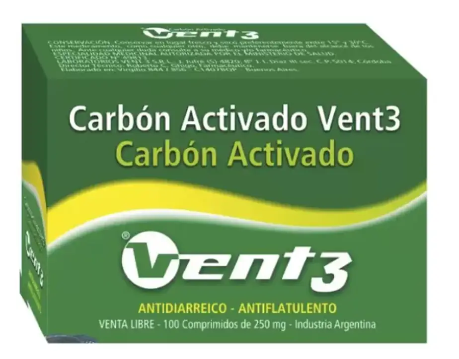 VENT3 CARBON ACTIVADO X 100 CMP