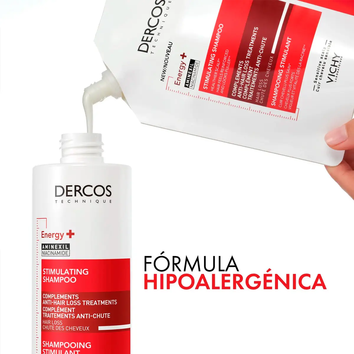 VICHY SHAMPOO DERCOS ENERGY REFILL X400 ML.