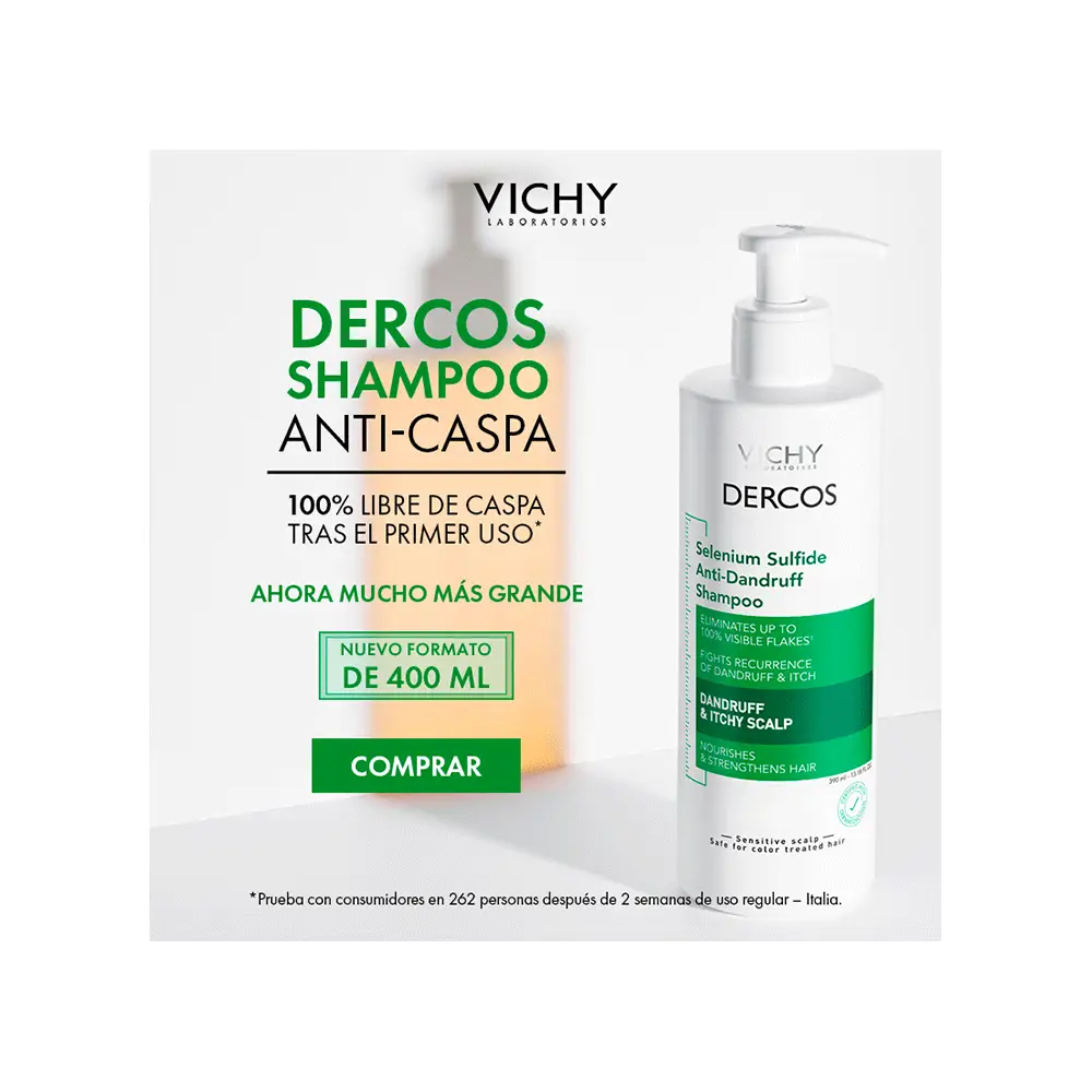 VICHY SHAMPOO DERCOS TRATAMIENTO ANTI CASPA X390 ML