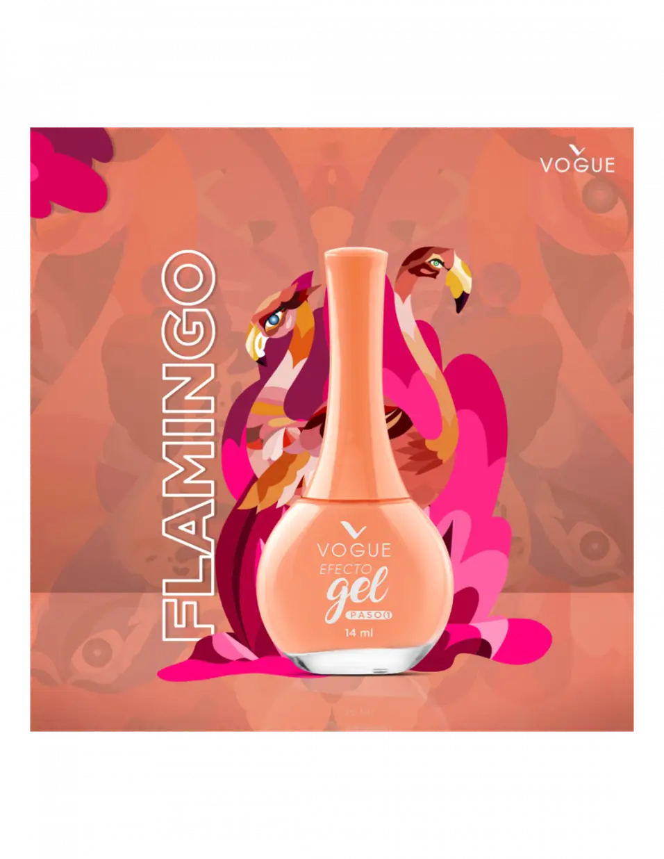VOGUE ESMALTE EFECTO GEL X14 ML FLAMINGO 