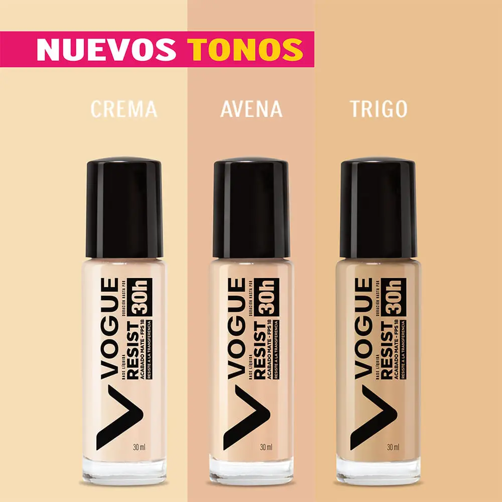 VOGUE MAQUILLAJE LÍQUIDO RESIST TRIGO 